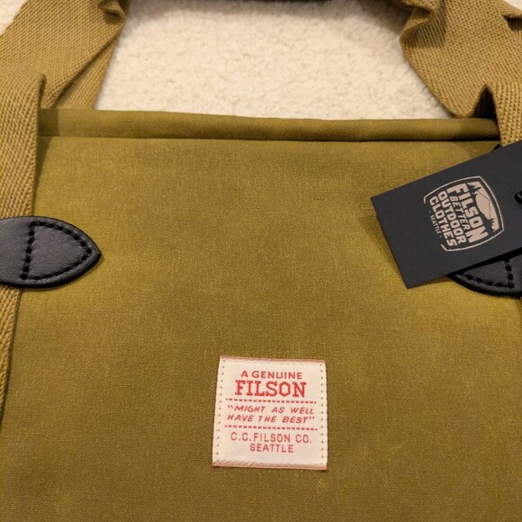 Filson Small Tin Cloth Duffle Bag in Dark Tan - Picture 4 of 11